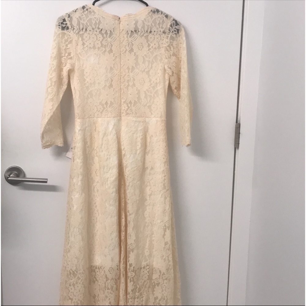 Beige lace maxi dress size S/M